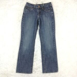 Christopher Blue Womens Jeans Boot Cut Blue Denim Medium Wash Stretch Low 8